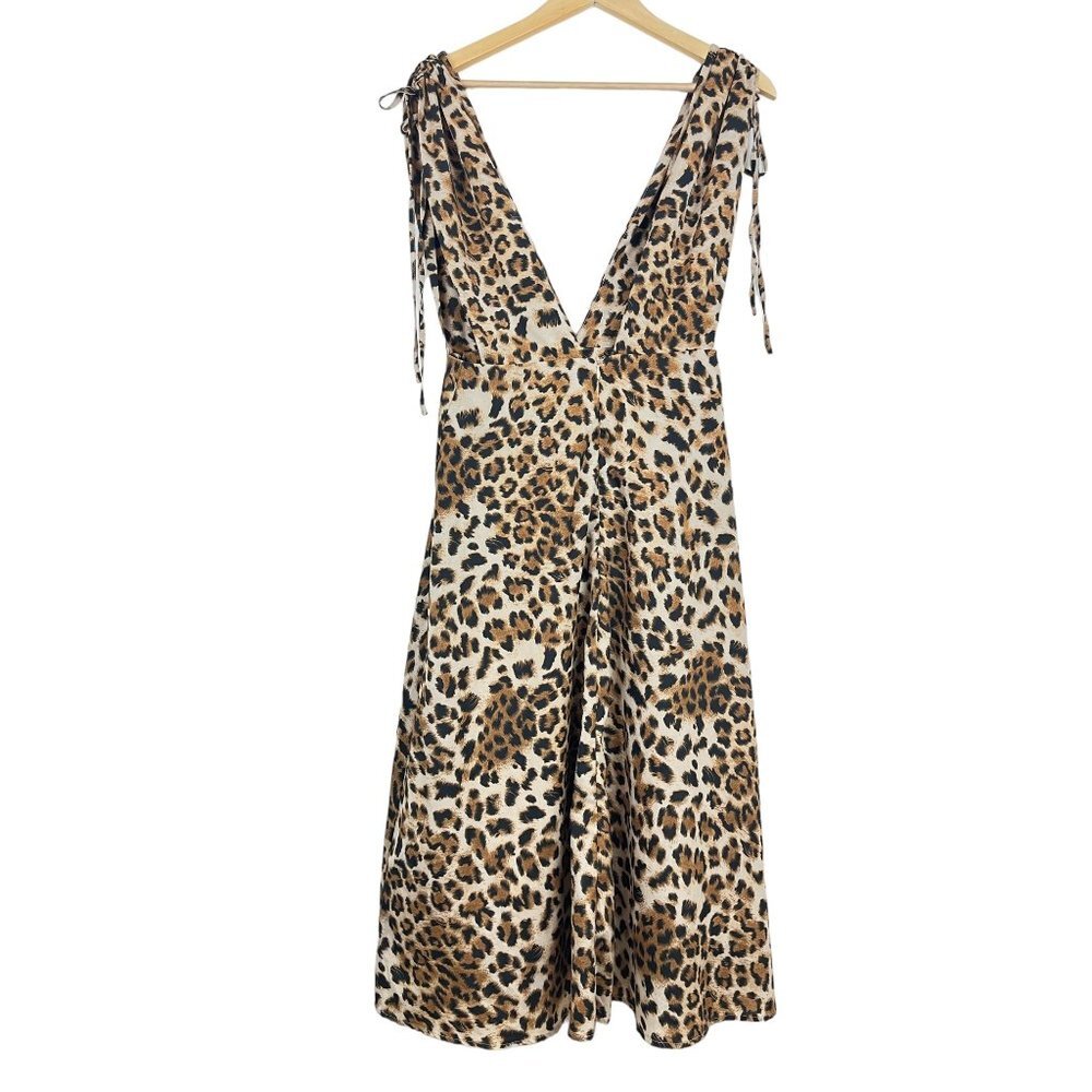 Urban Outfitters Leopard apron midi dress size M